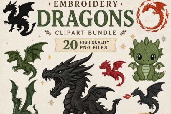 Embroidery Dragon Clipart Bundle: A Designer's Review