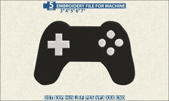 Gamepad Embroidery Pattern PES DST