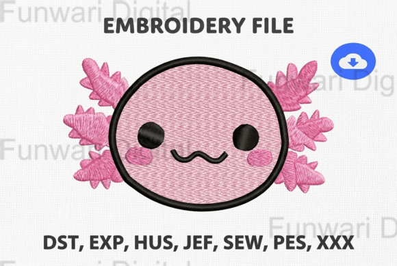 Kawaii Axolotl Face Machine Embroidery: Designer Review
