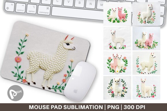 Mouse Pad Alpaca Embroidery for Seasonal Collections