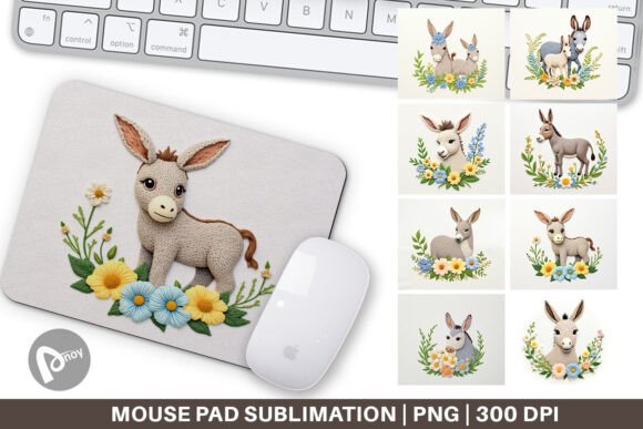 Mouse Pad Donkey Embroidery