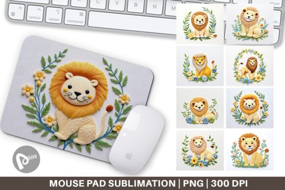 Mouse Pad Lion Embroidery as a Sweatshirt Statement