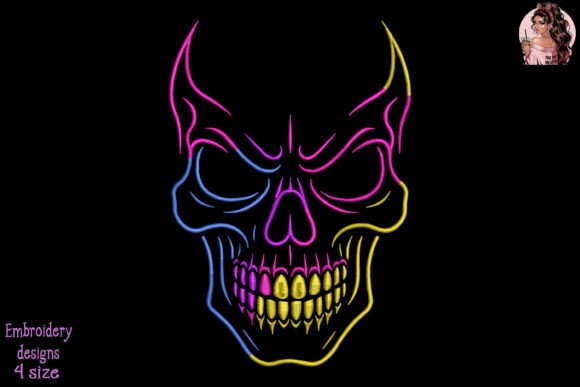 Neon Demon Skull Embroidery Review for Handmade Gifts